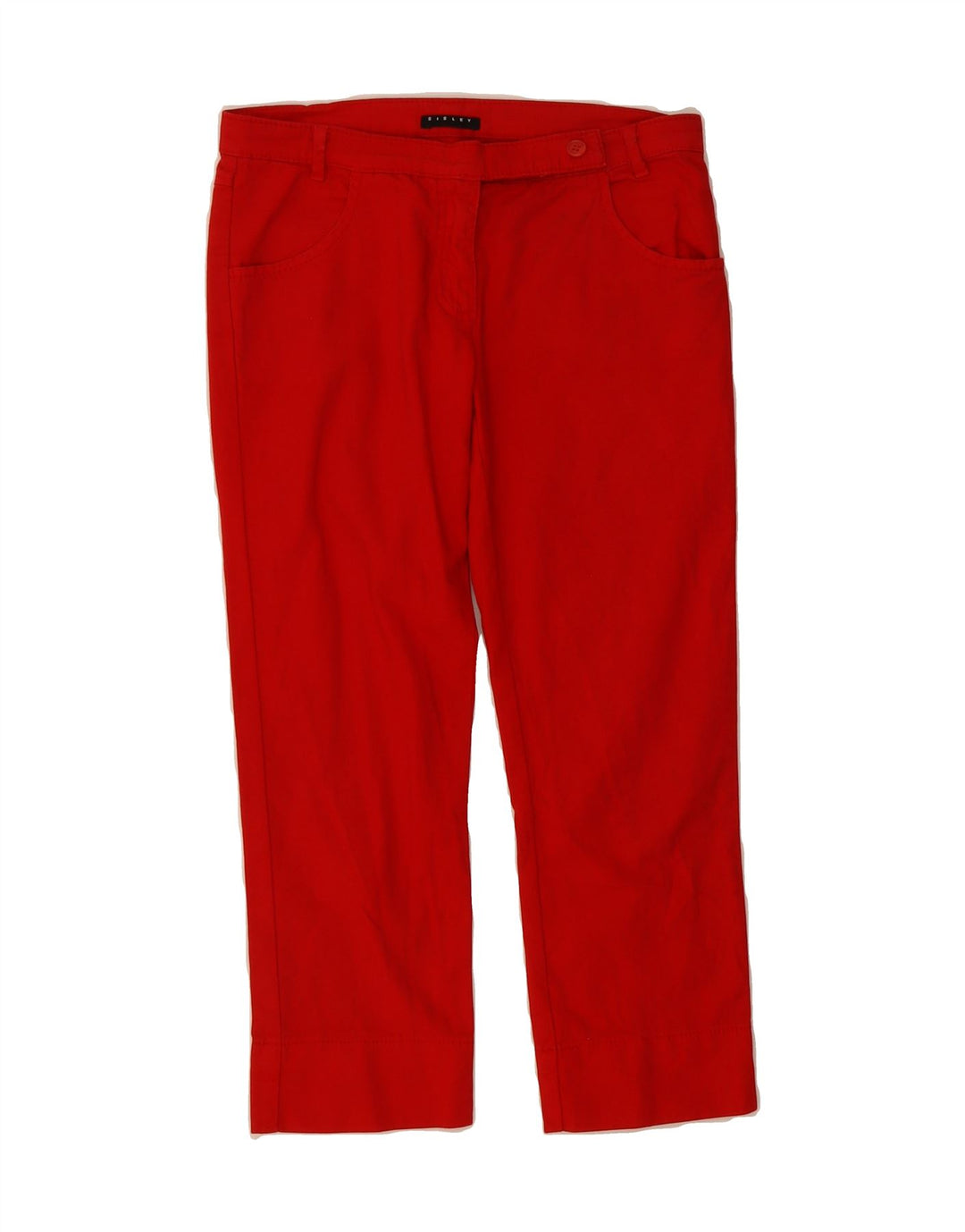 SISLEY Womens Straight Capri Trousers W28 L22 Red Vintage Sisley and Second-Hand Sisley from Messina Hembry 