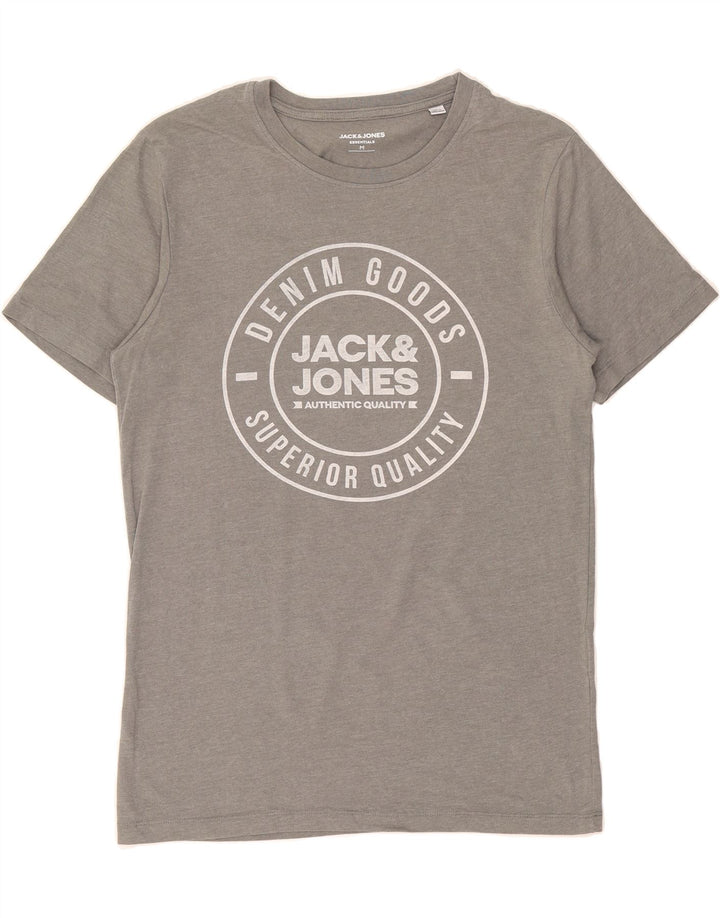 JACK & JONES Mens Graphic T-Shirt Top Medium Grey Cotton Vintage Jack & Jones and Second-Hand Jack & Jones from Messina Hembry 