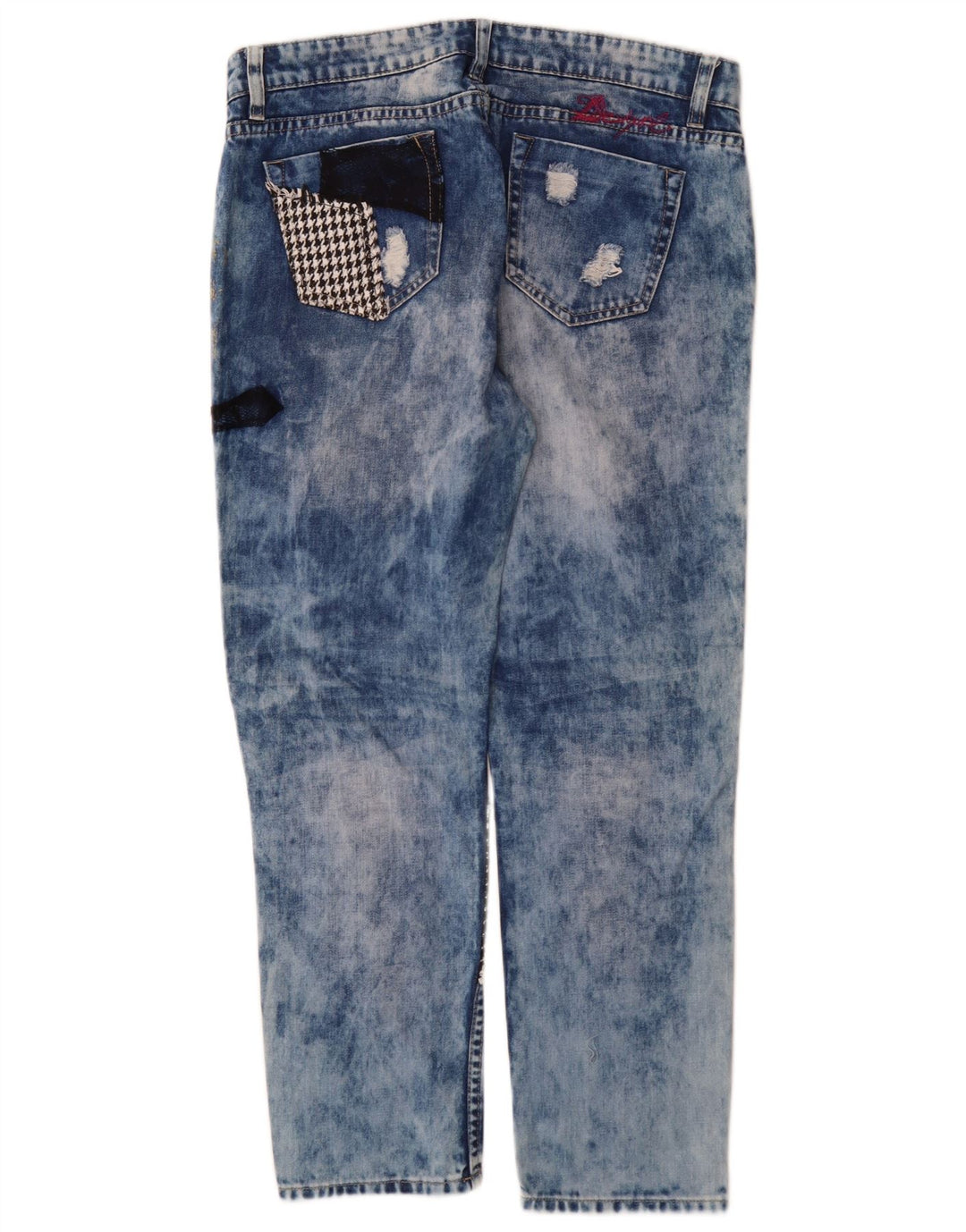 Женские зауженные джинсы Desigual W32 L28 синие в стиле пэчворк, хлопок