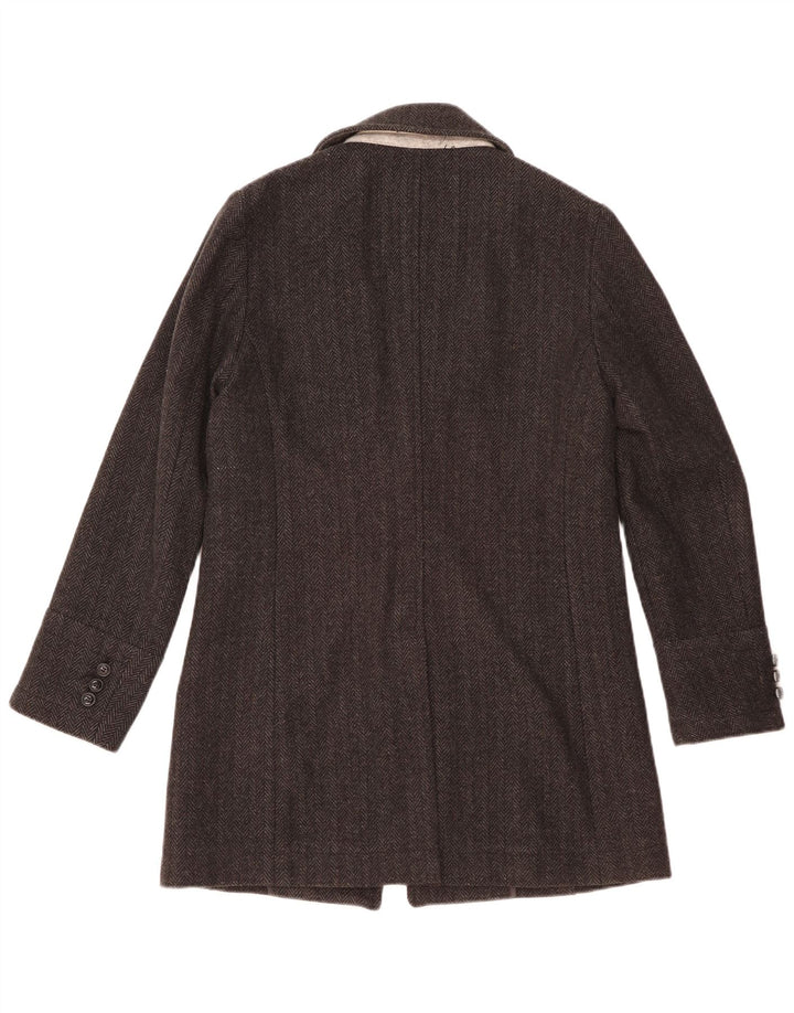 Мужское пальто Superdry XS серое из шерсти в елочку