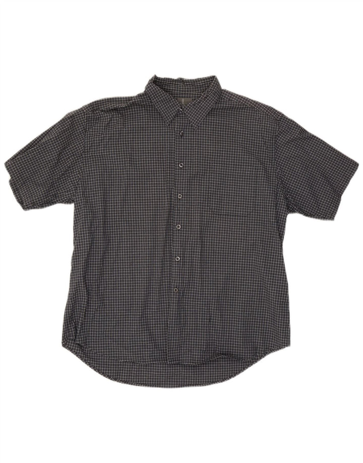 Мужская рубашка Dockers с коротким рукавом 2XL, черная клетка, хлопок