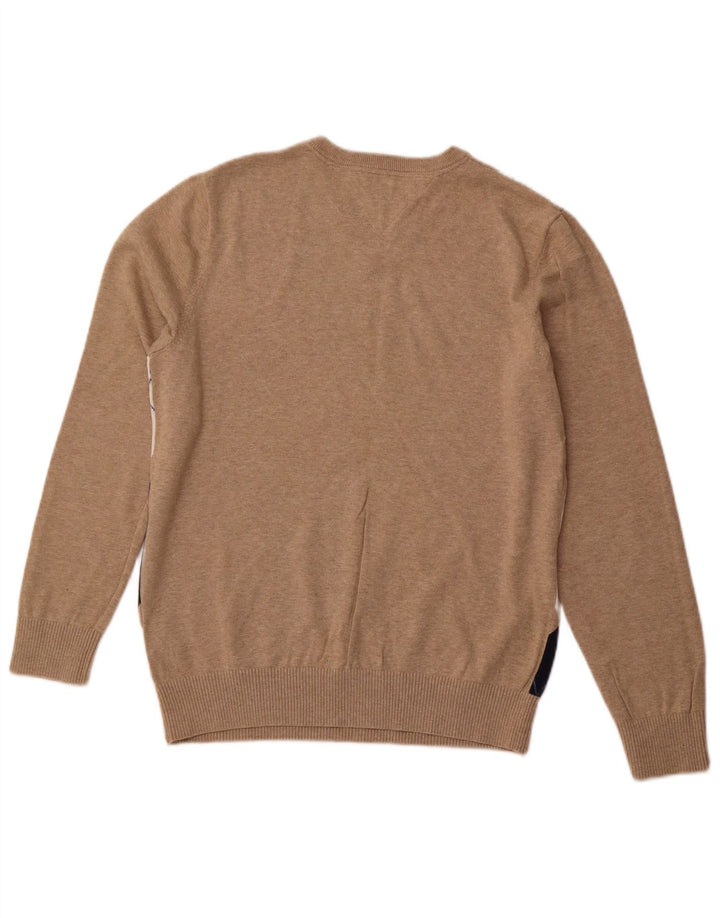 TOMMY HILFIGER Мужской джемпер с v-образным вырезом, средний бежевый Argyle/Diamond