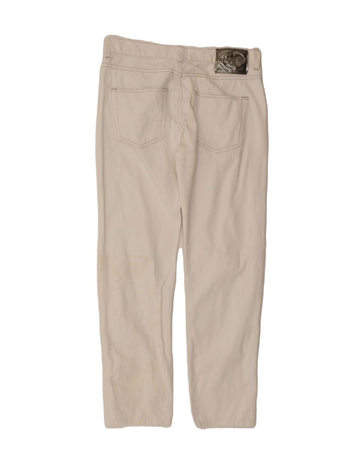 JUST CAVALLI Mens Slim Casual Trousers W34 L29  White Vintage Just Cavalli and Second-Hand Just Cavalli from Messina Hembry 