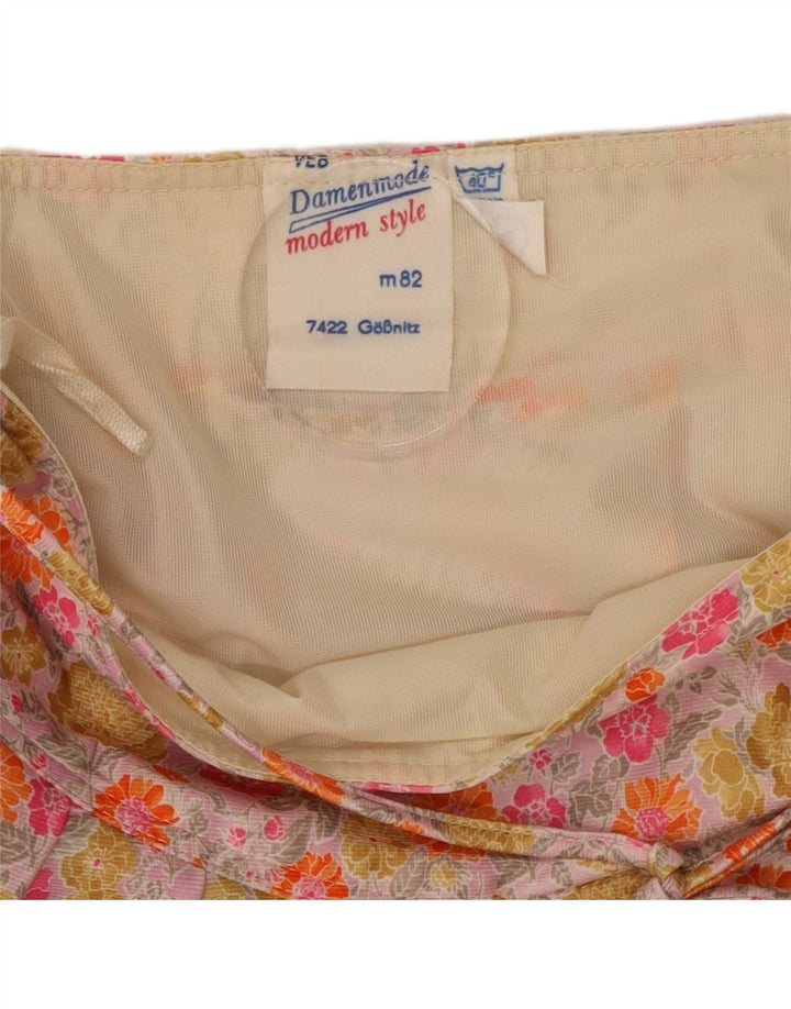 ВИНТАЖНАЯ женская юбка-трапеция W26, маленькая, разноцветная с цветочным принтом