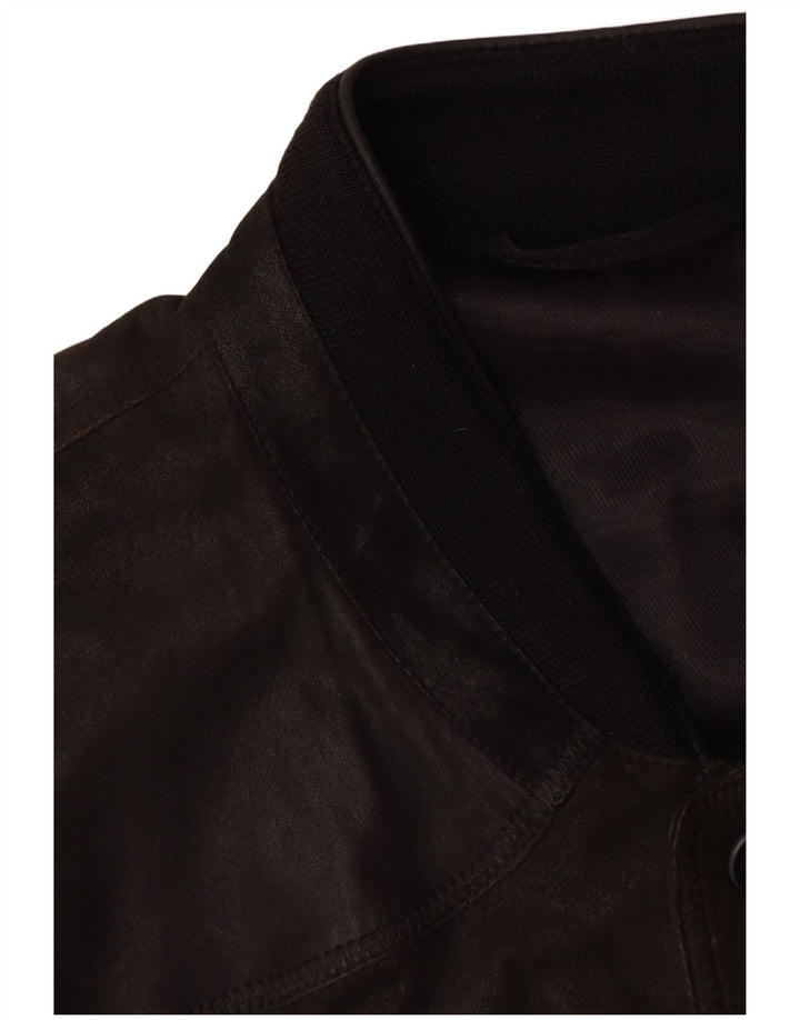 Мужской кожаный жилет Striwa IT 58 4XL, черный кожаный