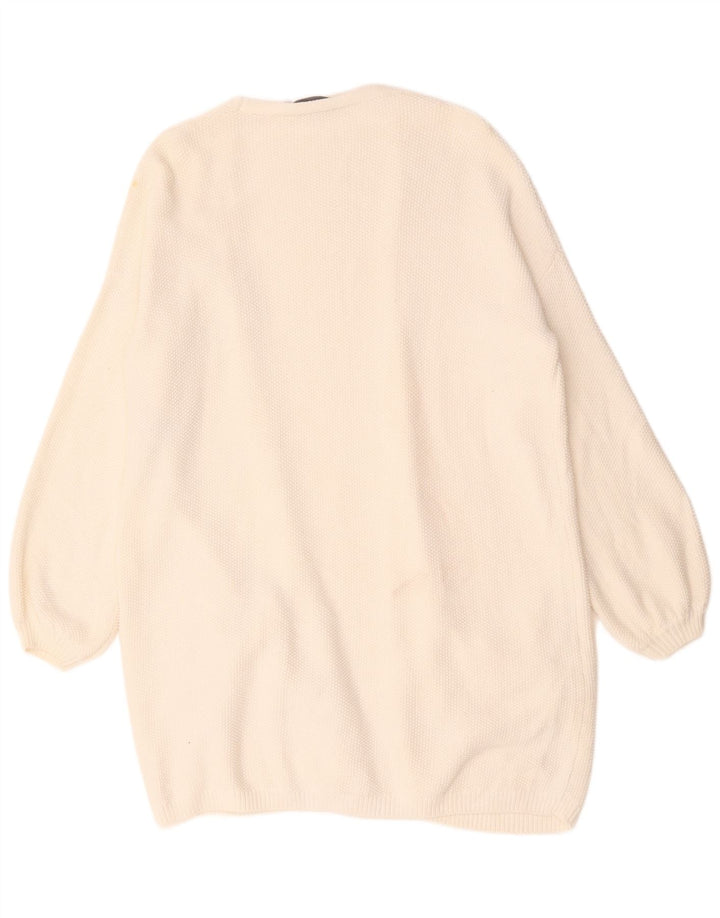 Женский удлиненный кардиган оверсайз MINT VELVET UK 14, средний белый цвет