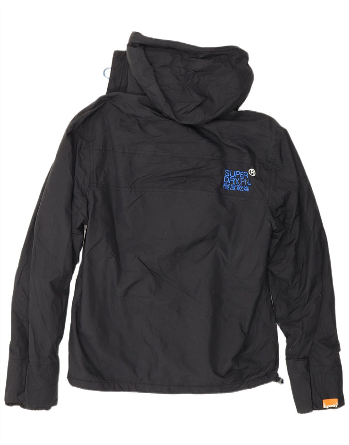 SUPERDRY Женская ветровка с капюшоном UK 14 Средний Черный