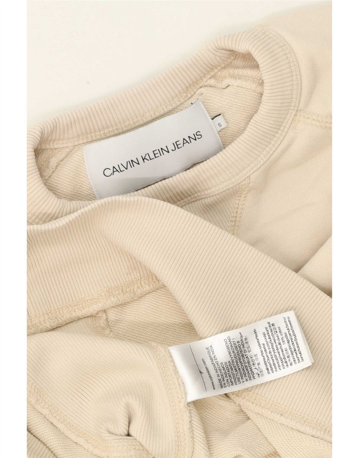 Мужской свитшот Calvin Klein Jeans, маленький бежевый хлопковый джемпер