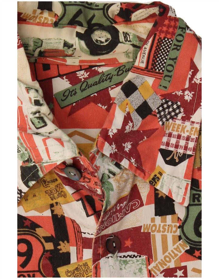 VINTAGE Мужская рубашка с абстрактным узором 2XL, разноцветная