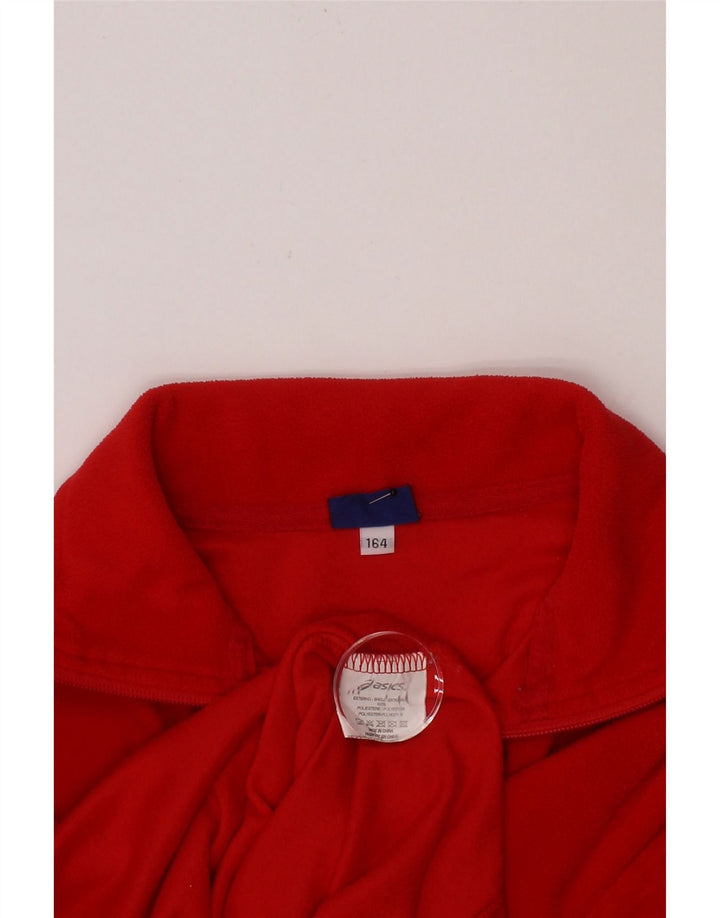 ASICS Girls Fleece Jacket 13-14 Years Red Polyester Vintage Asics and Second-Hand Asics from Messina Hembry 