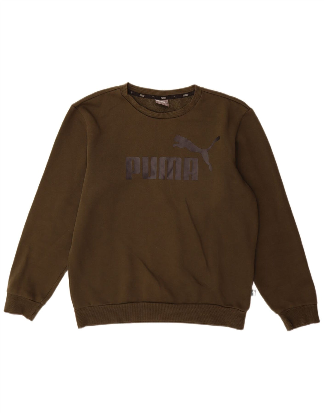 Мужской свитшот с рисунком Puma, маленький хлопковый джемпер цвета хаки
