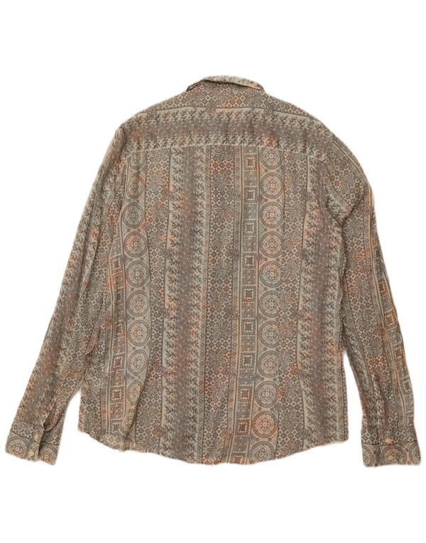 Женская рубашка CALVIN KLEIN JEANS UK 20 2XL, серый хлопок с цветочным принтом