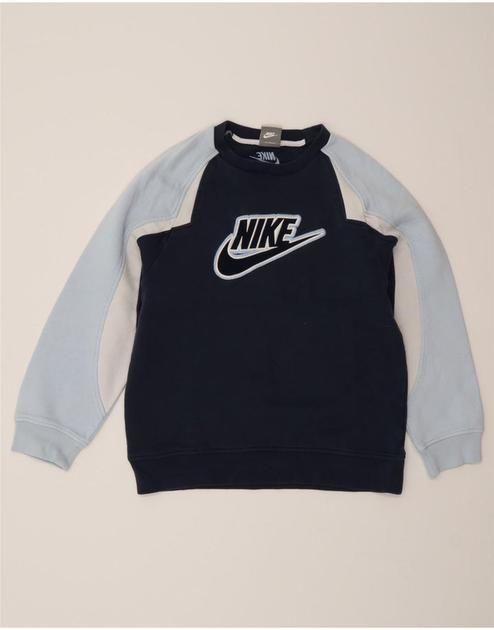 Джемпер Nike для мальчиков 10–11 лет, средний, темно-синий, с цветными блоками