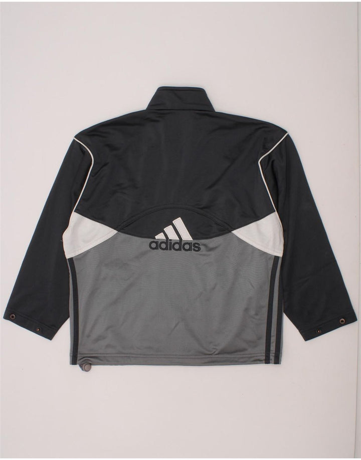 ADIDAS Boys Graphic Tracksuit Top Jacket 9-10 Years Grey Colourblock Vintage Adidas and Second-Hand Adidas from Messina Hembry 