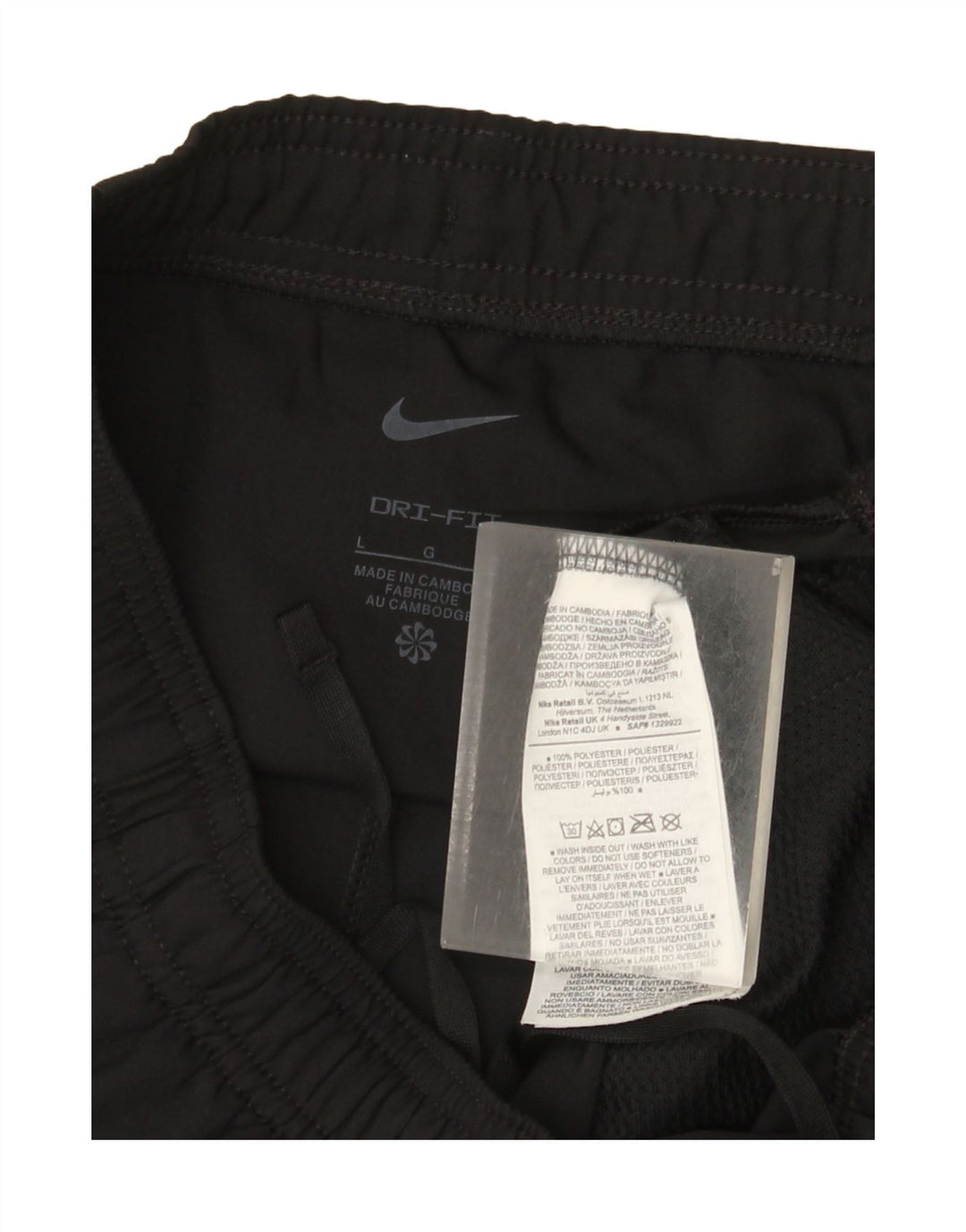 Женские спортивные брюки Nike Dri Fit UK 16, большие черные полиэстеровые брюки