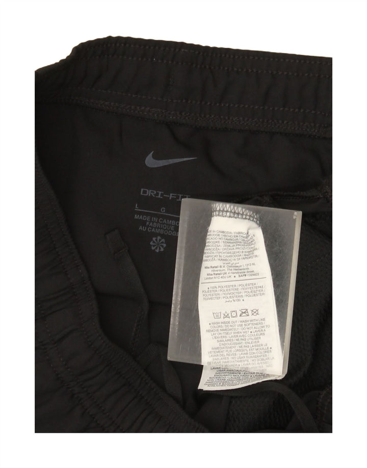 Женские спортивные брюки Nike Dri Fit UK 16, большие черные полиэстеровые брюки