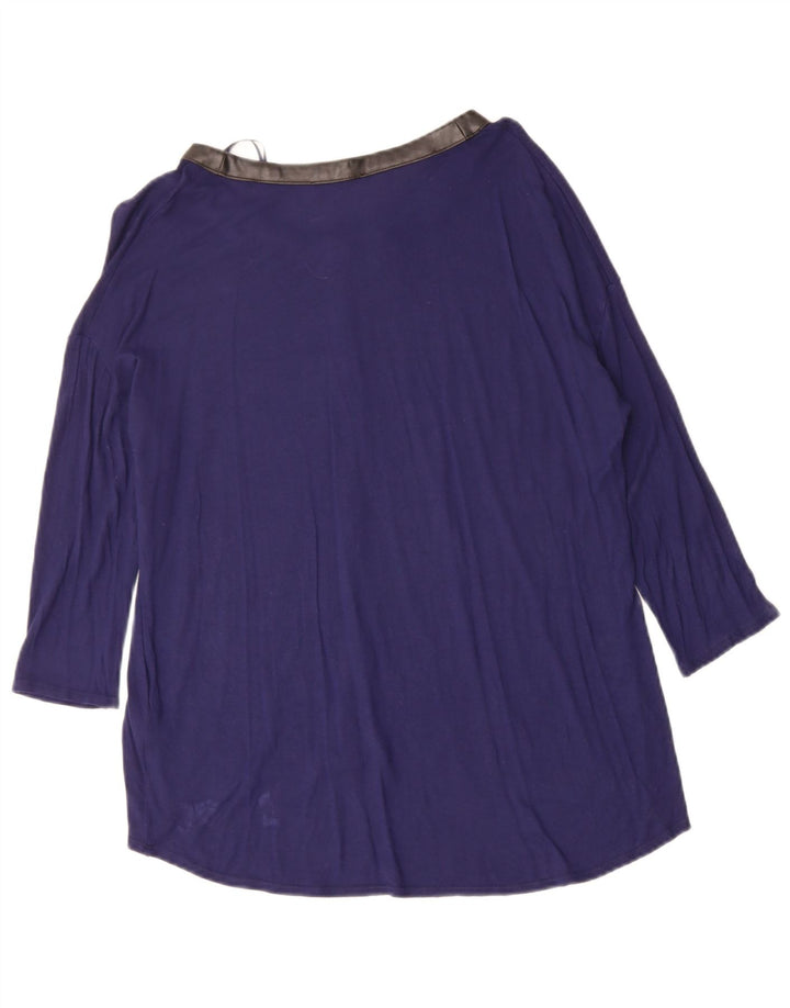 ZARA Womens Oversized Top 3/4 Sleeve UK 10 Small Purple Viscose