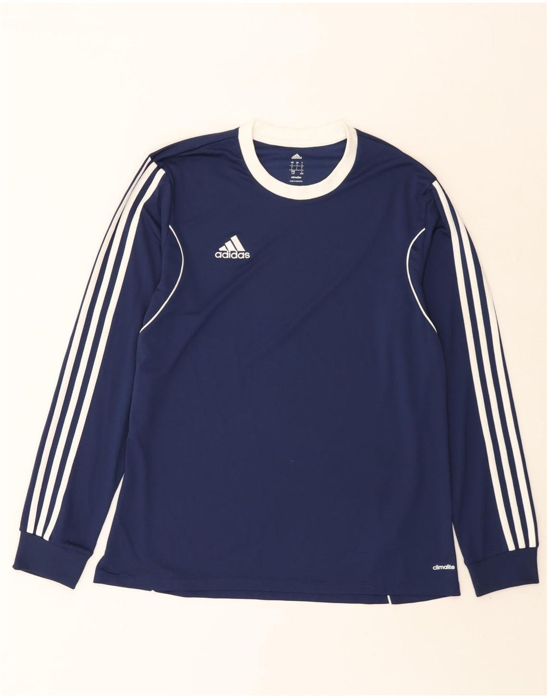 Мужской топ Adidas Climalite с длинным рукавом, большой темно-синий, полиэстер