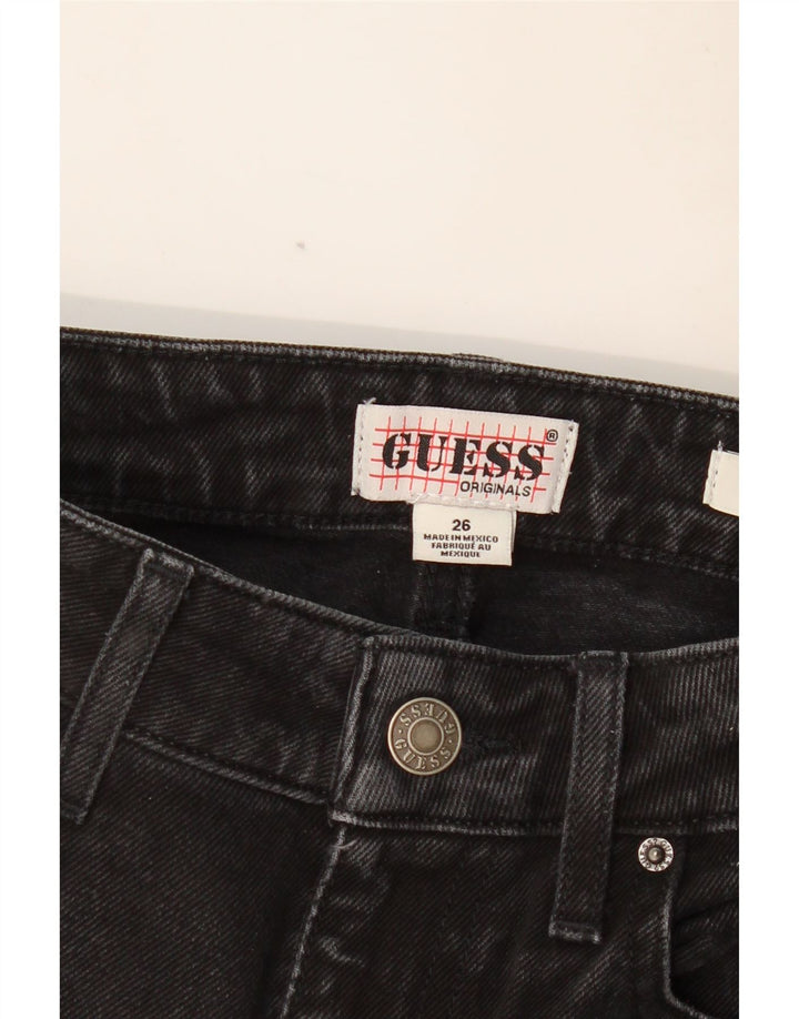 Женские прямые джинсы GUESS с высокой посадкой W26 L26, черные