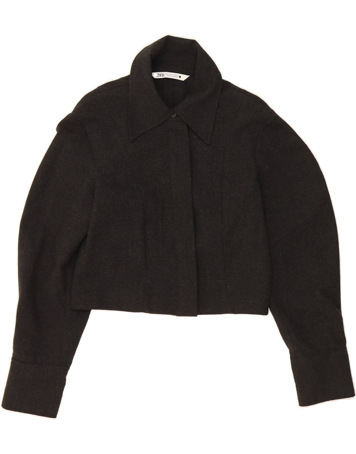 ZARA Womens Bolero Jacket UK 10 Small Grey Polyester Vintage Zara and Second-Hand Zara from Messina Hembry 
