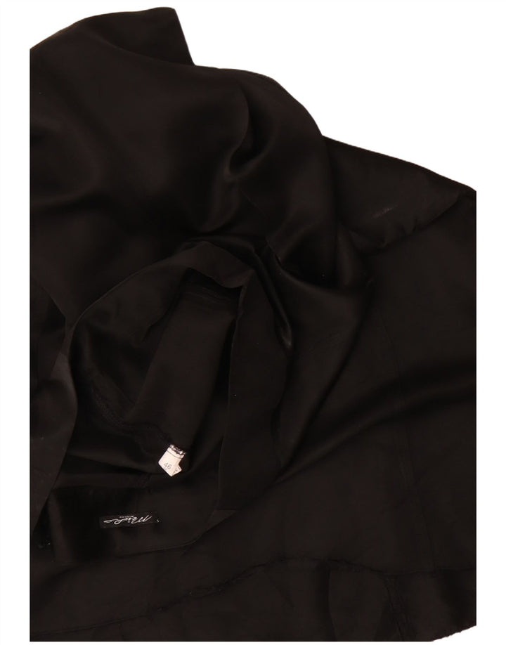 Винтажная женская макси-юбка-трапеция IT 46, большая W32, черная, шелковая, классическая