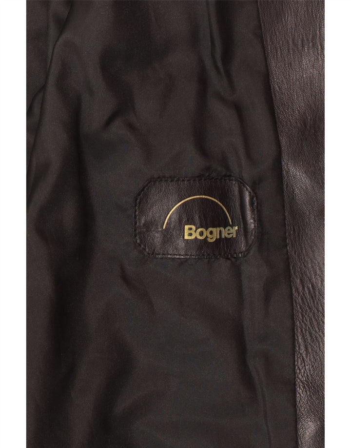 Женская укороченная кожаная куртка BOGNER UK 14, средний черный