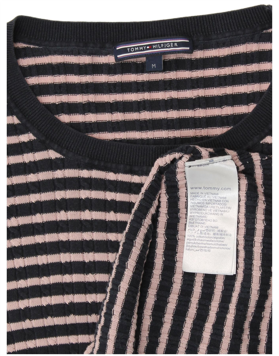 TOMMY HILFIGER Женский топ с длинным рукавом UK 14 Medium Navy Blue Preppy