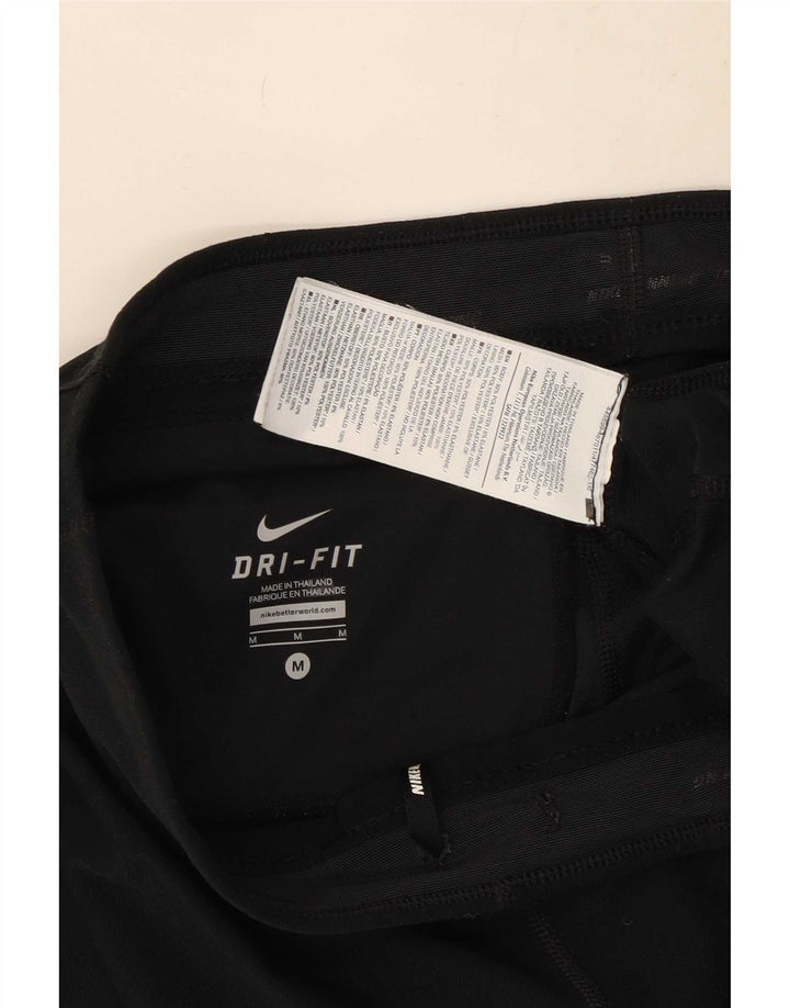 Женские леггинсы-капри Nike Dri Fit UK 12, средний черный, полиэстер