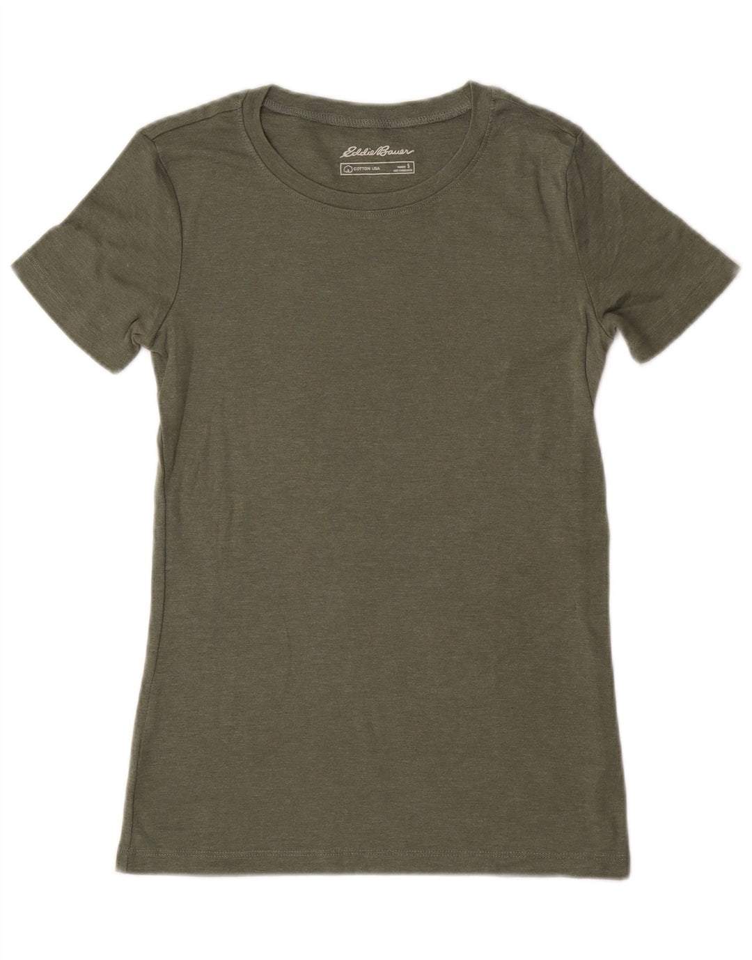 Женская футболка EDDIE BAUER Top UK 10 Small Khaki Cotton