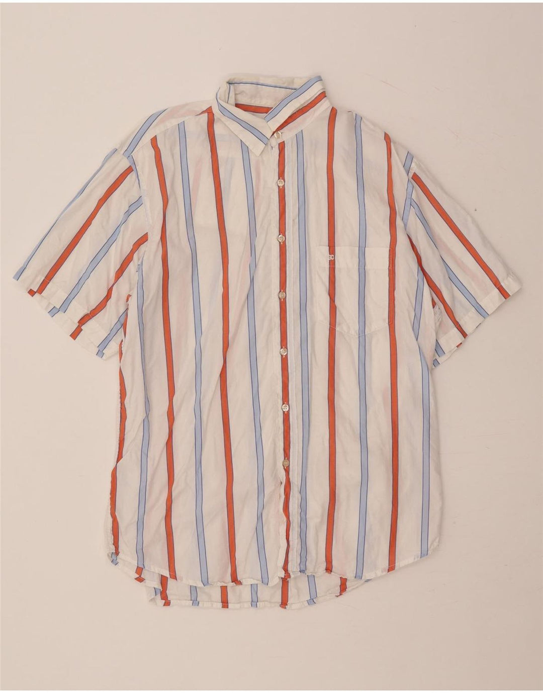 ENRICO COVERI Мужская рубашка с коротким рукавом, размер 42, большая белая полоска