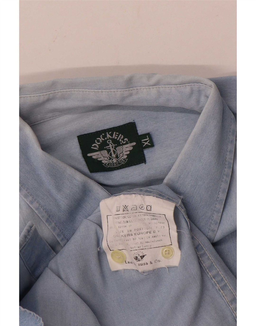 Мужская рубашка Dockers XL, синяя, хлопок