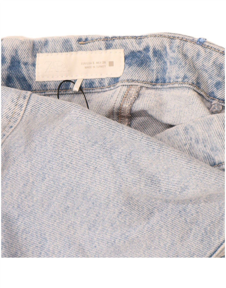 Женский джинсовый корсетный топ Zara UK 8, маленький синий, хлопок