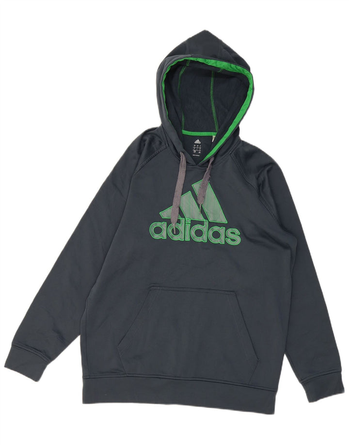 Мужской джемпер с капюшоном ADIDAS, большой размер, темно-синий, полиэстер