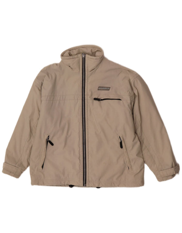 Exxtasy Mens Loose Fit Windbreaker Jacket UK 36 Small Beige Nylon