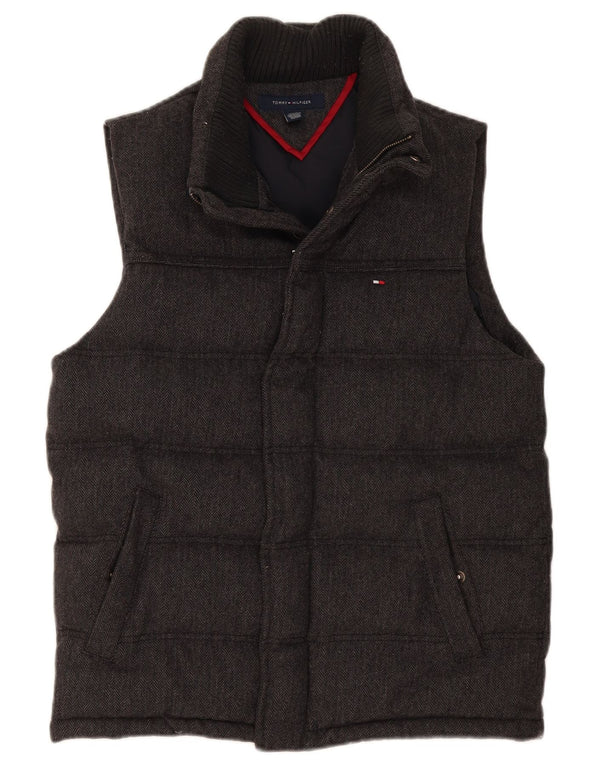 Мужской утепленный жилет Tommy Hilfiger UK 34 XS, серый, с узором «елочка»