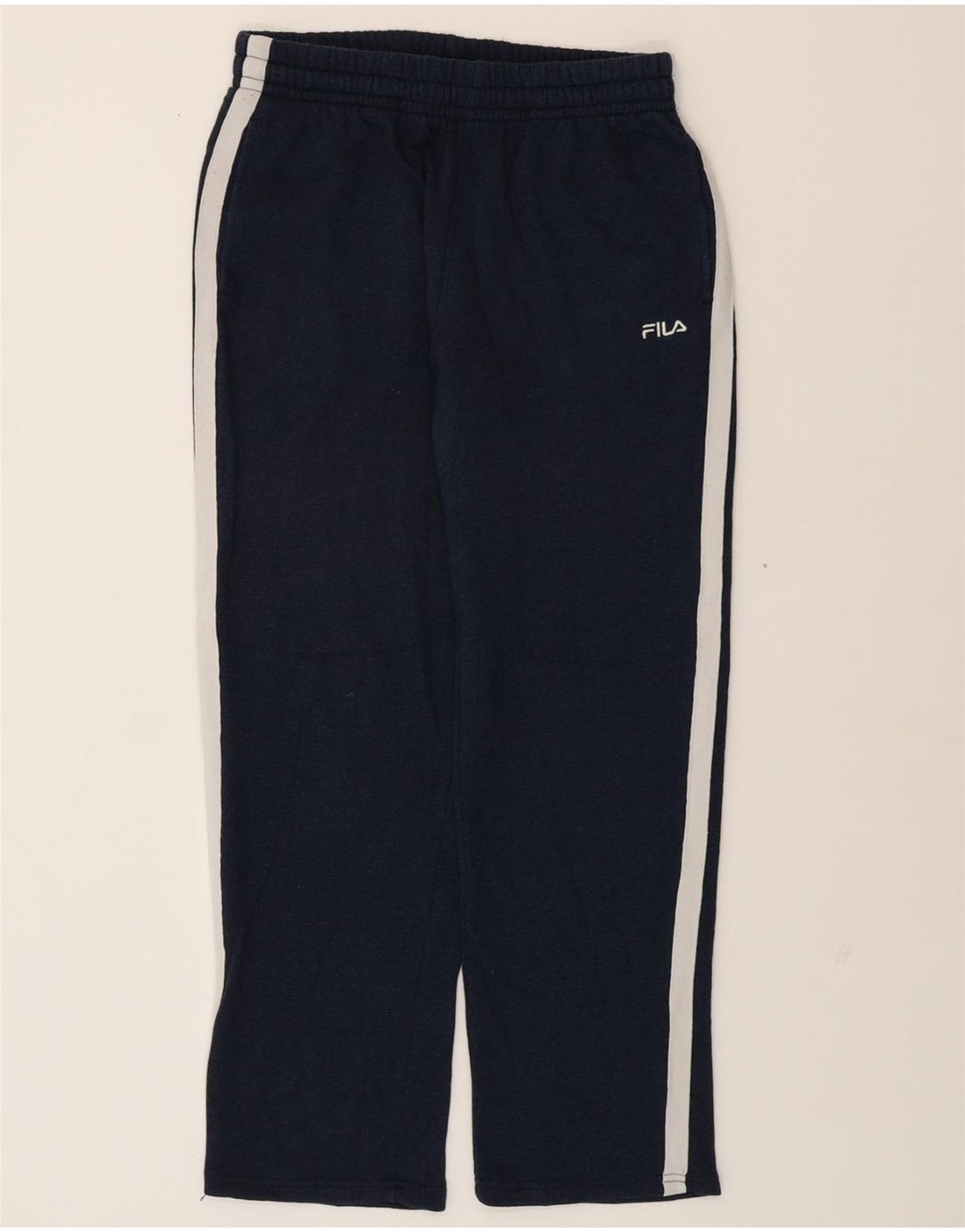 FILA Mens Tracksuit Trousers Large Navy Blue Colourblock Cotton Vintage Fila and Second-Hand Fila from Messina Hembry 