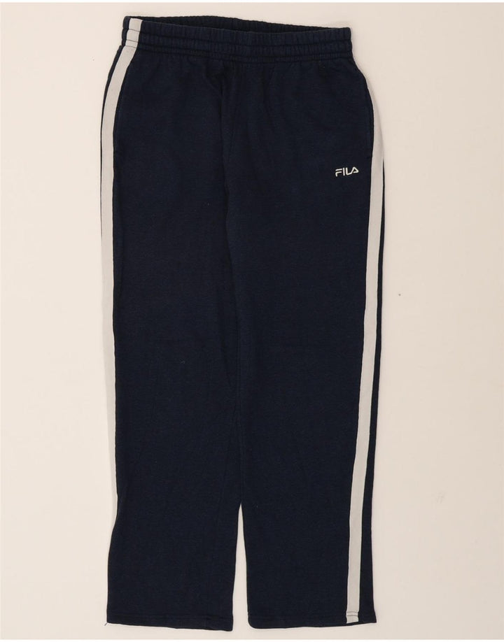 FILA Mens Tracksuit Trousers Large Navy Blue Colourblock Cotton Vintage Fila and Second-Hand Fila from Messina Hembry 