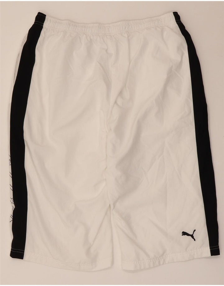 Мужские спортивные шорты Puma с графическим рисунком XL, белые полиэстер с цветными блоками