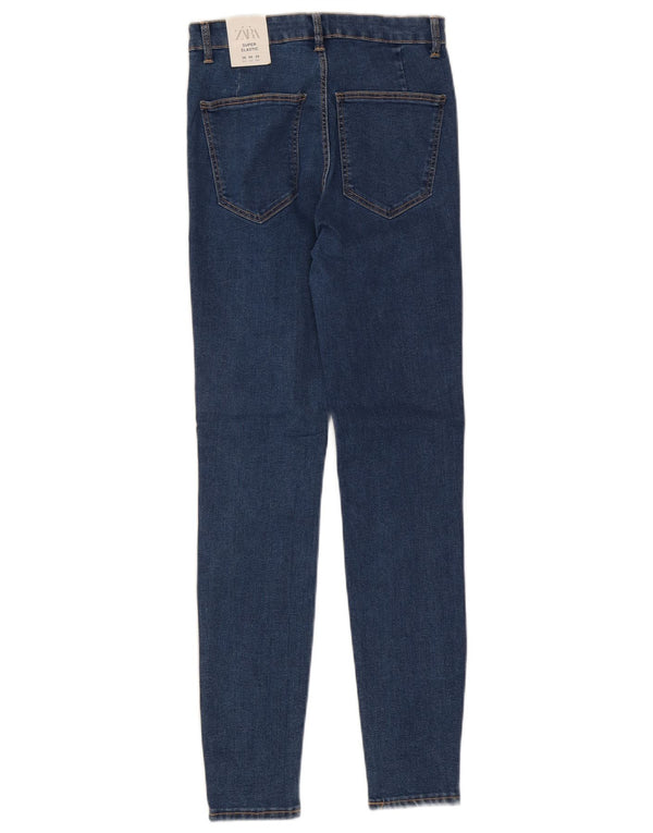 Женские джинсы скинни Zara EU 38, маленькие W28 L28, синие, хлопок