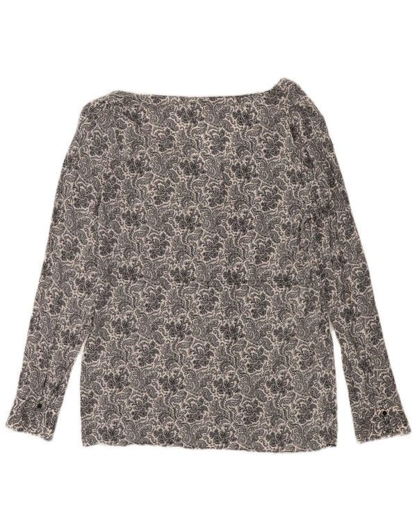 Женский топ Zara Trafaluc с длинным рукавом UK 12, средний темно-синий, вискоза с пейсли