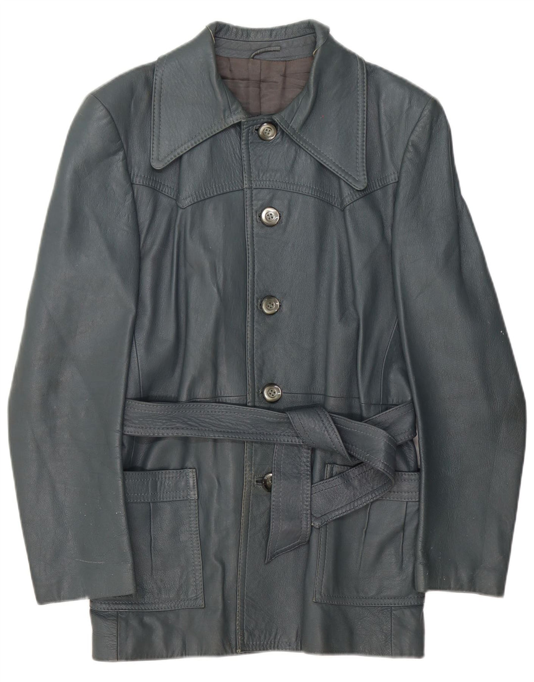 Женская кожаная куртка Vincent IT 52 2XL Синяя кожаная
