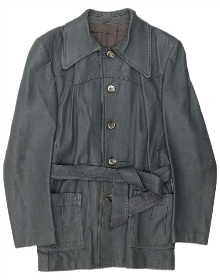 Женская кожаная куртка Vincent IT 52 2XL Синяя кожаная