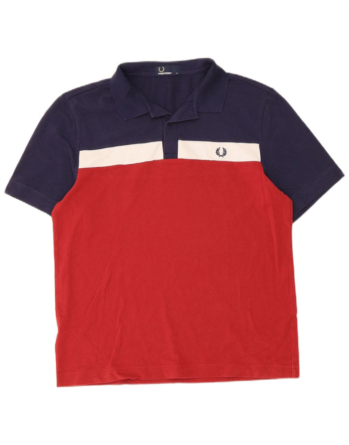 Мужская рубашка-поло Fred Perry, средний разноцветный хлопок с цветными блоками
