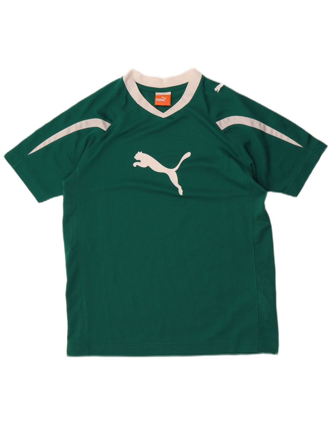 Футболка с рисунком PUMA для мальчиков, топ 13–14 лет, зеленый полиэстер
