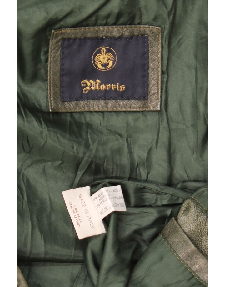 Morris Мужская кожаная куртка с капюшоном IT 52 XL Зеленая кожа