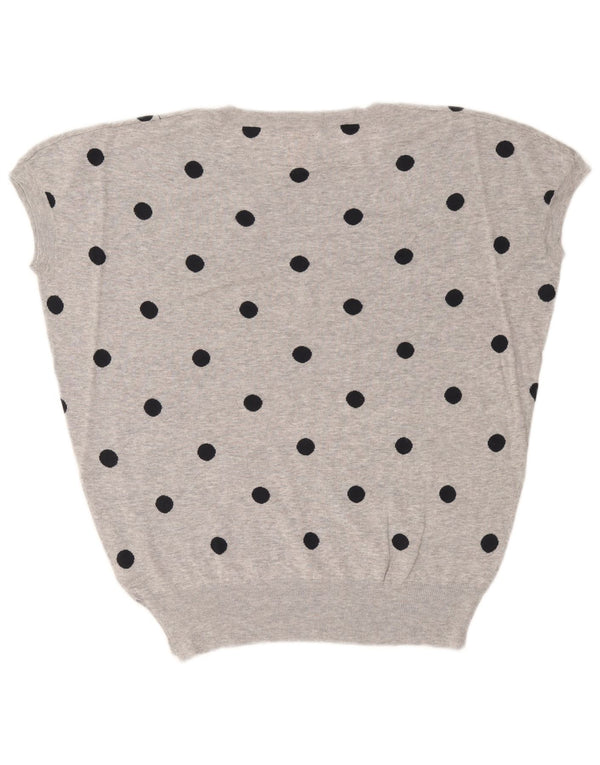 Женский джемпер с круглым вырезом Sun68 с короткими рукавами, Великобритания, 10, маленький серый цвет