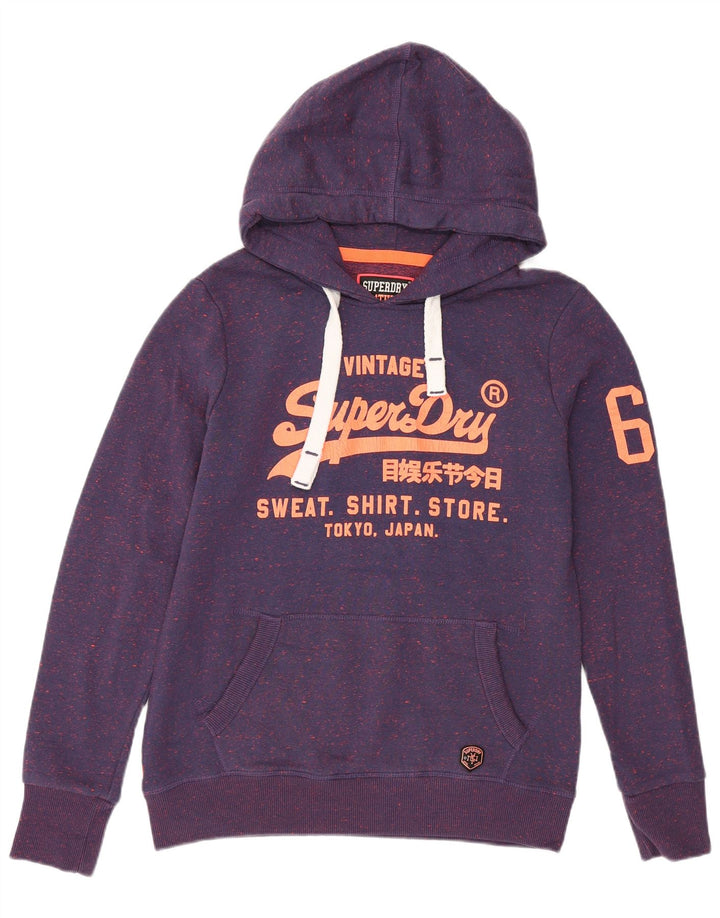SUPERDRY Мужской джемпер с капюшоном с рисунком, средний фиолетовый, полиэстер с крапинками