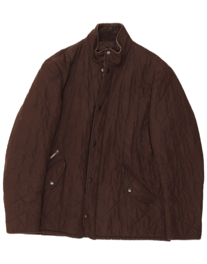 Мужская стеганая куртка BARBOUR UK 40, большая, коричневая, полиэстер