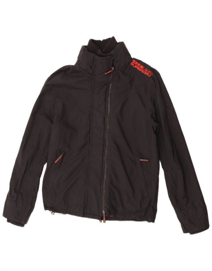 Женская дождевик Superdry UK 16, большой черный нейлон