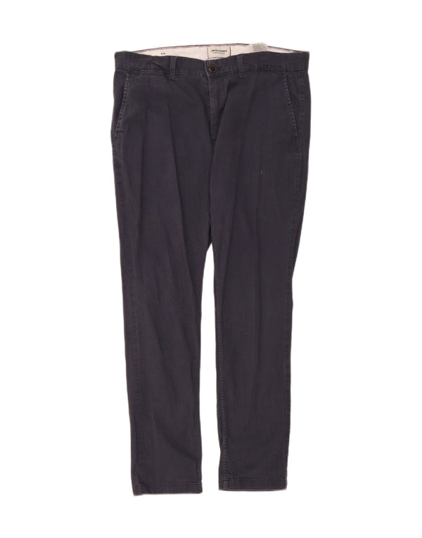 Мужские брюки-чиносы Jack & Jones W34 L29 темно-синие, хлопковые